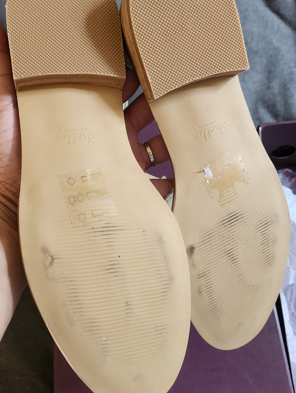 Shellys Of London - Cream Sandals - Picture 5 of 9